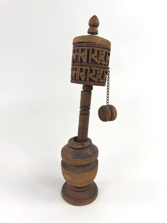 Antique Vintage Hand Carved Tibetan Prayer Wheel (1 of 4)
