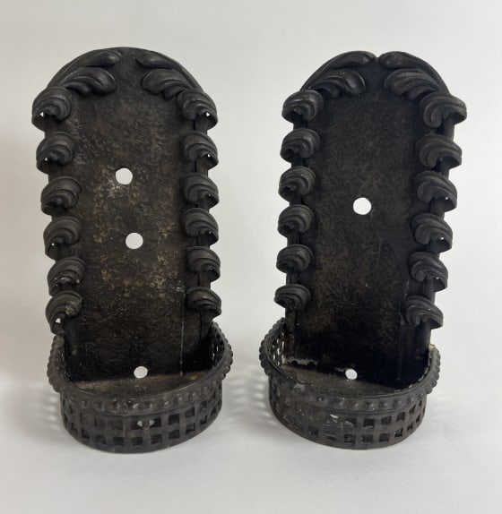 Pair Antique C 1900 Bronze Arts & Crafts Sconces (1 of 7)