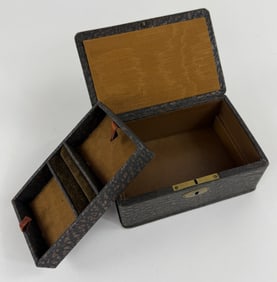 Antique C 1900 Jewelry Box w Fitted Tray