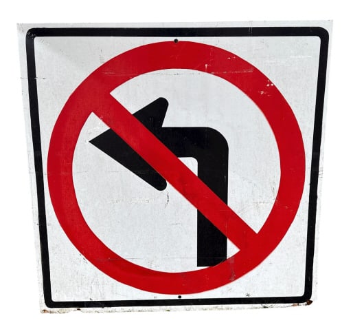 Vintage Large Scale Metal Traffic Directional Sign (1 of 9)