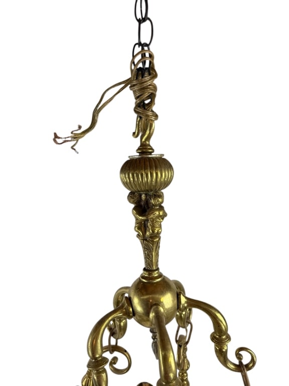 Impressive Bas Relief Ormolu 10 Arm Chandelier - 10