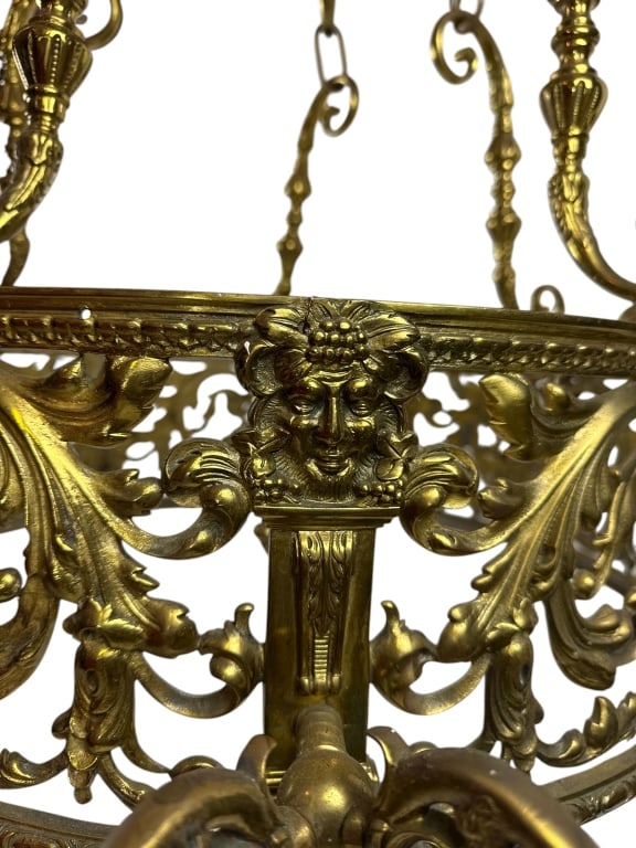 Impressive Bas Relief Ormolu 10 Arm Chandelier - 6