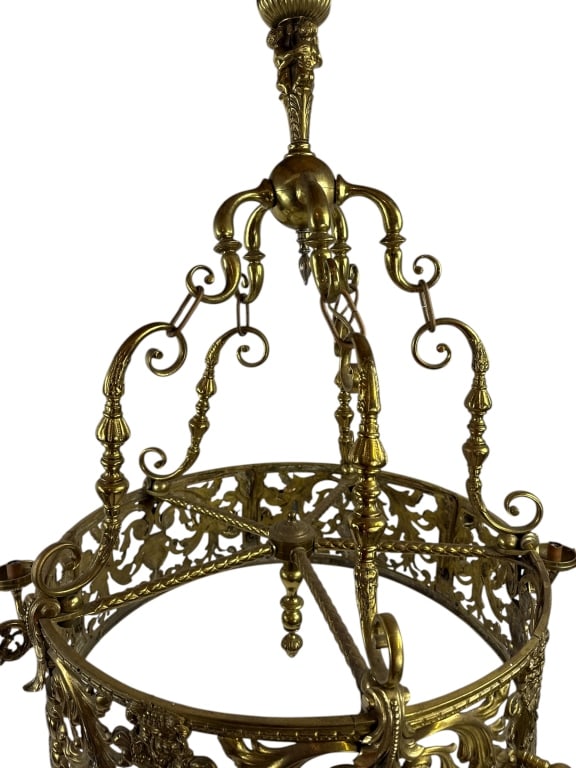 Impressive Bas Relief Ormolu 10 Arm Chandelier - 7
