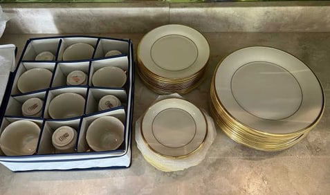 Vintage Lenox Gold Rim Porcelain Dinner Service