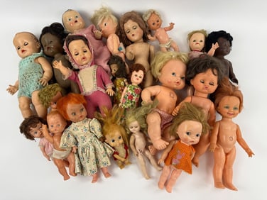 Collection of Vintage 1950s to 1970s Plastic Dolls