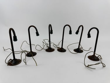 Collection of Antique Painted Metal Train Lights