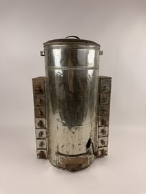 Antique Tole Metal Tin Coffee Bean Grinder