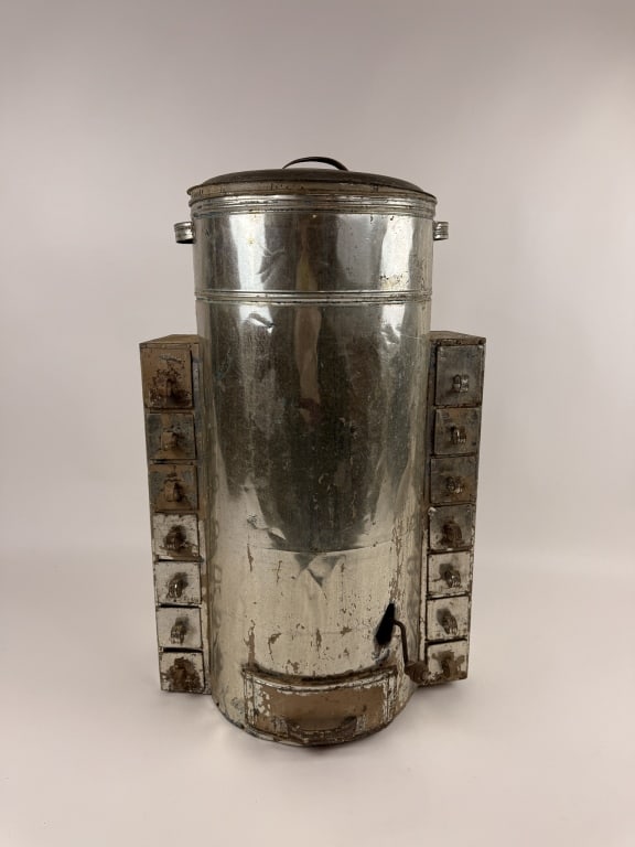 Antique Tole Metal Tin Coffee Bean Grinder (1 of 9)