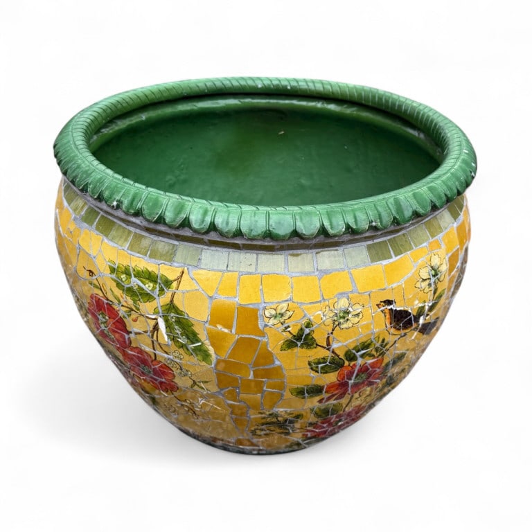 Handmade Artisan Mosaic Porcelain Garden Pot (1 of 7)