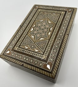 Indo Persian Micro Mosaic Marquetry Jewelry Box