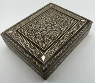 Indo Persian Micro Mosaic Marquetry Jewelry Box