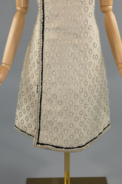 Vintage 1960s Chanel Couture Gold Lame Dress - 3