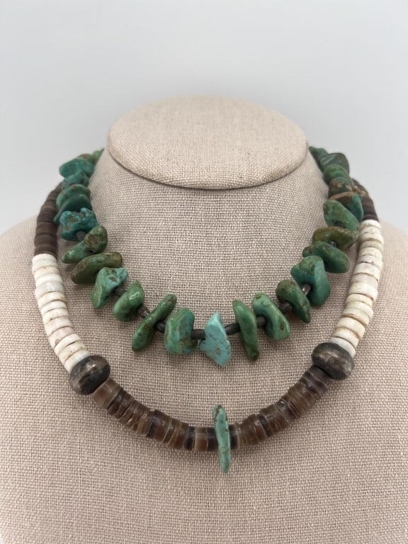 Vintage Native American Turquoise Shell Necklaces (1 of 9)