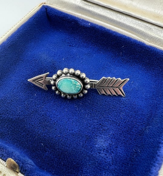 Vintage Sterling Turquoise Native American Arrow (1 of 7)