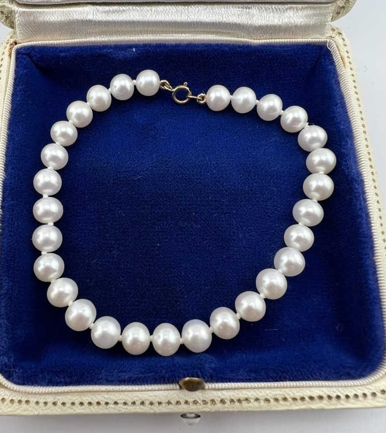 Estate 14KT Yellow Gold & Baroque Pearl Bracelet (1 of 6)