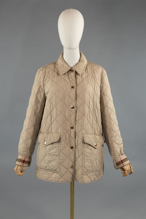 Burberry Beige Plaid Lined Quilted Puffer Jacket (1 of 8)