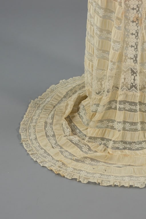 Antique Edwardian 1900s Silk Ribbon Lace Dress - 6