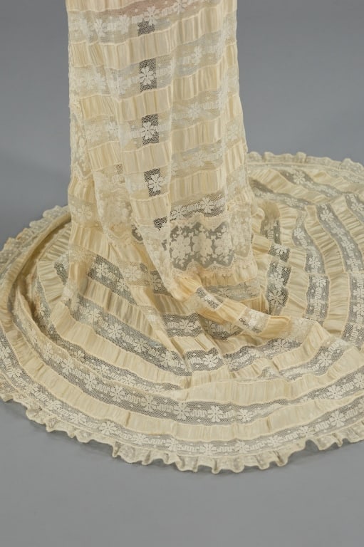 Antique Edwardian 1900s Silk Ribbon Lace Dress - 8