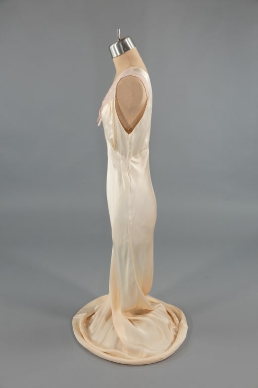 Vintage 1930s Pink Silk Satin Lace Slip Dress - 4