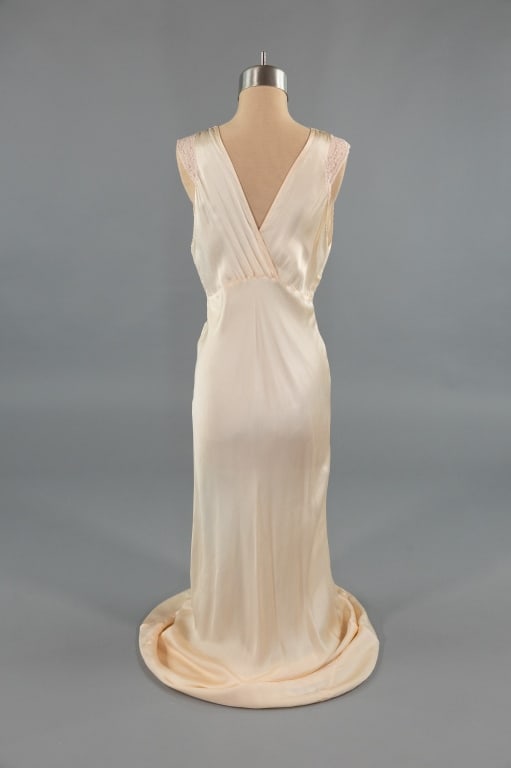 Vintage 1930s Pink Silk Satin Lace Slip Dress - 5