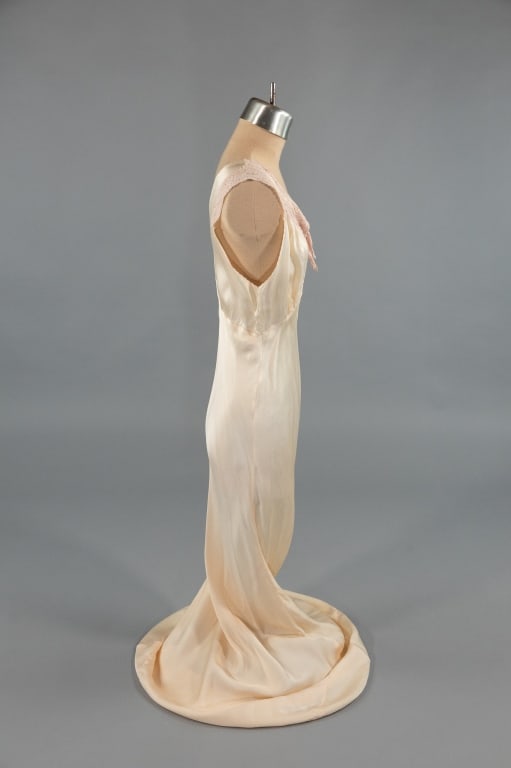 Vintage 1930s Pink Silk Satin Lace Slip Dress - 7