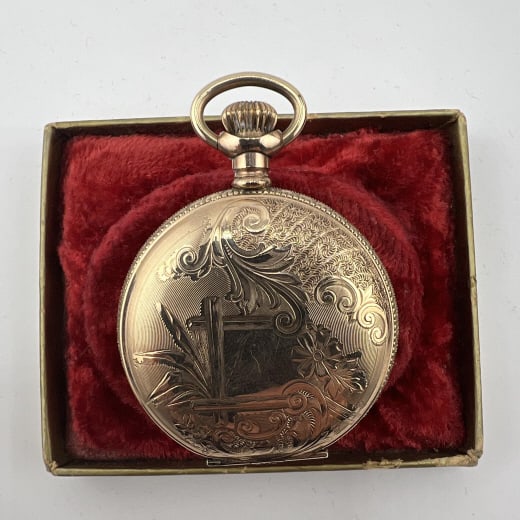 Antique C 1900 Gold Fill Pocket Watch Case Locket (1 of 8)