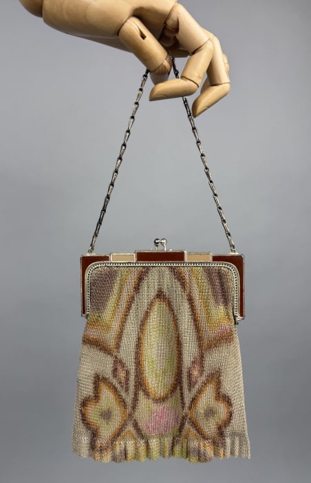 Antique 1920s Whiting & Davis Enamel Mesh Purse (1 of 7)