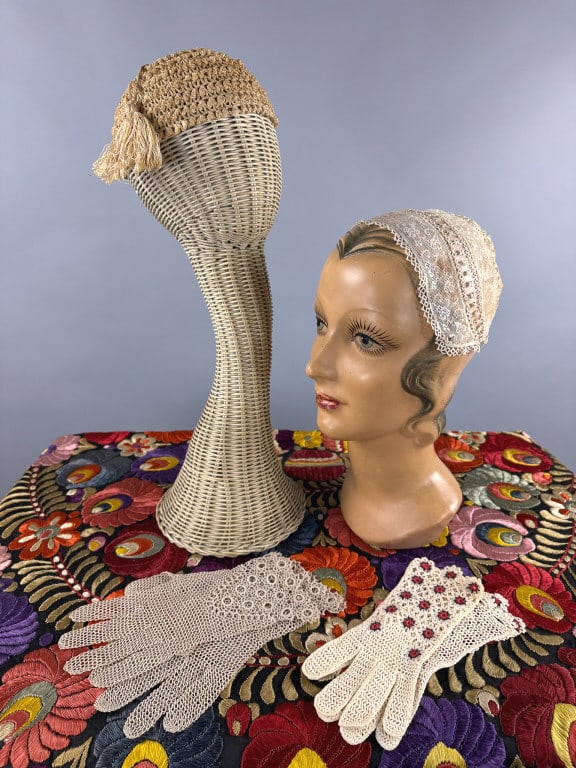 Collection of Antique Knit & Crochet Gloves & Hats (1 of 11)