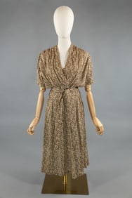 Vintage 1930s Floral Feedsack Ruched Day Dress