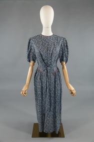 Vintage 1930s Cotton Floral Feedsack Day Dress