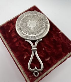 Antique Art Deco Sterling Mirror Necklace Pendant