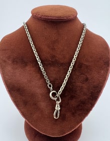 Antique Art Deco White Gold Filled Watch Chain