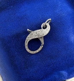 Pave Diamond Sterling Silver Large Scale Clasp