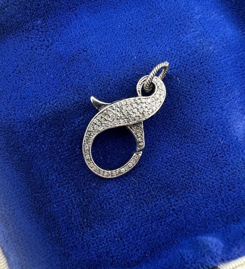 Pave Diamond Sterling Silver Large Scale Clasp (1 of 7)