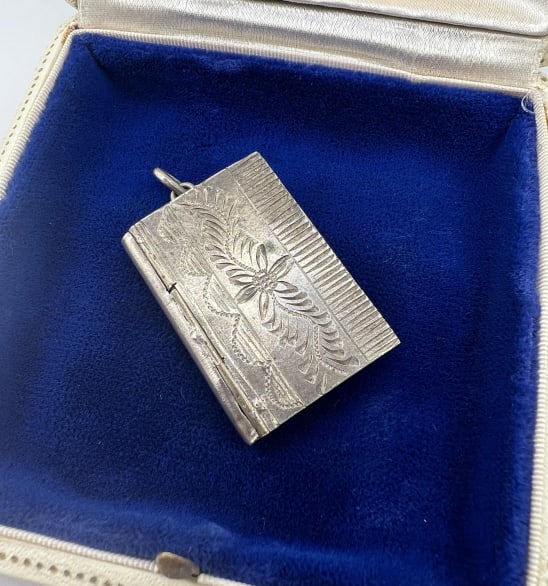 Antique 800 Silver Book Form Locket Pendant (1 of 7)