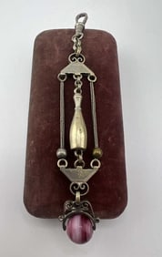 Antique Circa 1900 Figural Bowling Ball Fob