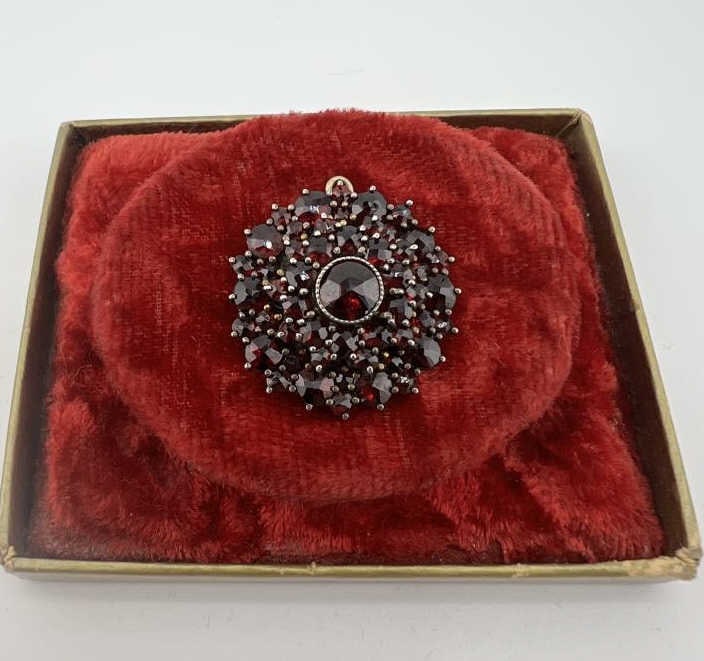Antique C 1900 Bohemian Garnet Necklace Pendant (1 of 7)