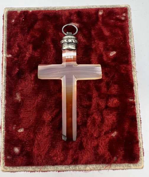 Antique 19th C Victorian Specimen Agate Cross (1 of 7)