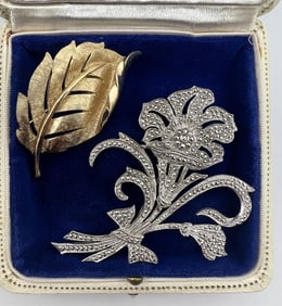 Kilmer & Daniels Sterling & Trifari Costume Brooch