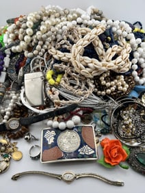 Large Collection of Vintage Costume Jewelry Pieces