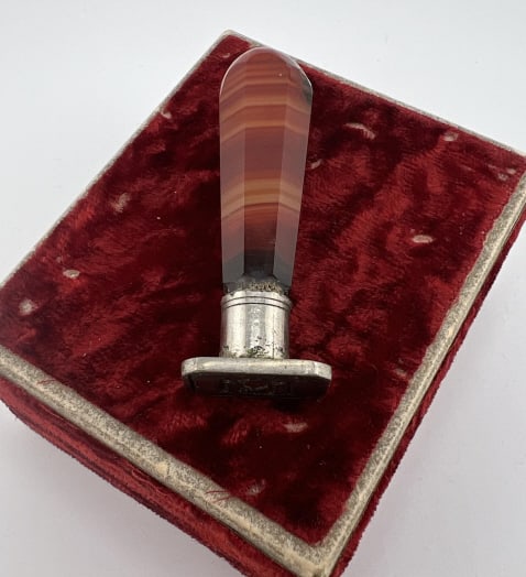 Antique 19th C Agate Mounted Sealed Stamp (1 of 7)