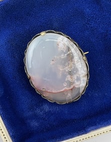 Antique Early 19th C Georgian Era Agate Brooch