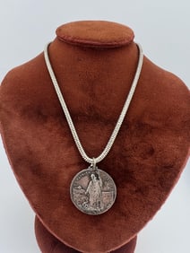 Italian Sterling Articulated Chain w St Patrick