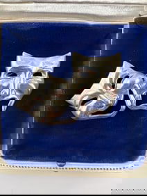 Large Sterling Comedy Tragedy Theatre Mask Brooch