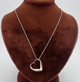 Vintage Italian Sterling Necklace w Heart Pendant