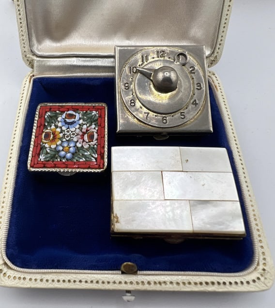 Collection Three Antique Pill Boxes Micro Mosaic (1 of 9)