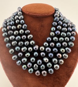 Estate Cultured Tahitian Pearl Necklace Strand
