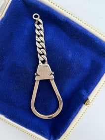 Vintage Sterling Silver Curb Link Charm Holder