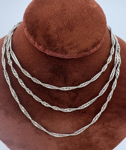 Vintage Italian Sterling Rope Necklace Chain (1 of 6)