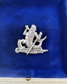 Vintage Coro Sterling Poseidon Neptune Brooch